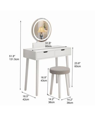 Vanity Desk, Makeup Vanity Desk with Touch Light Mirror