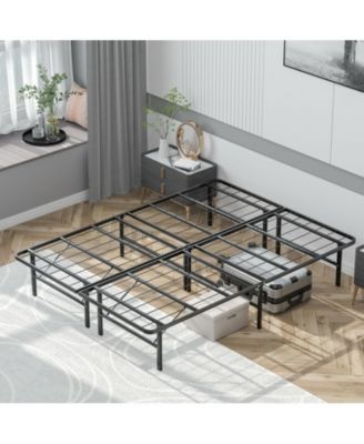 Queen Size Foldable Metal Platform Bed with Tool-Free Assembly-Queen size