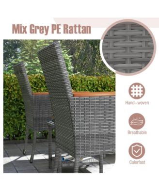 5 Pieces Patio Conversation Set with Soft Cushions and Ottomans