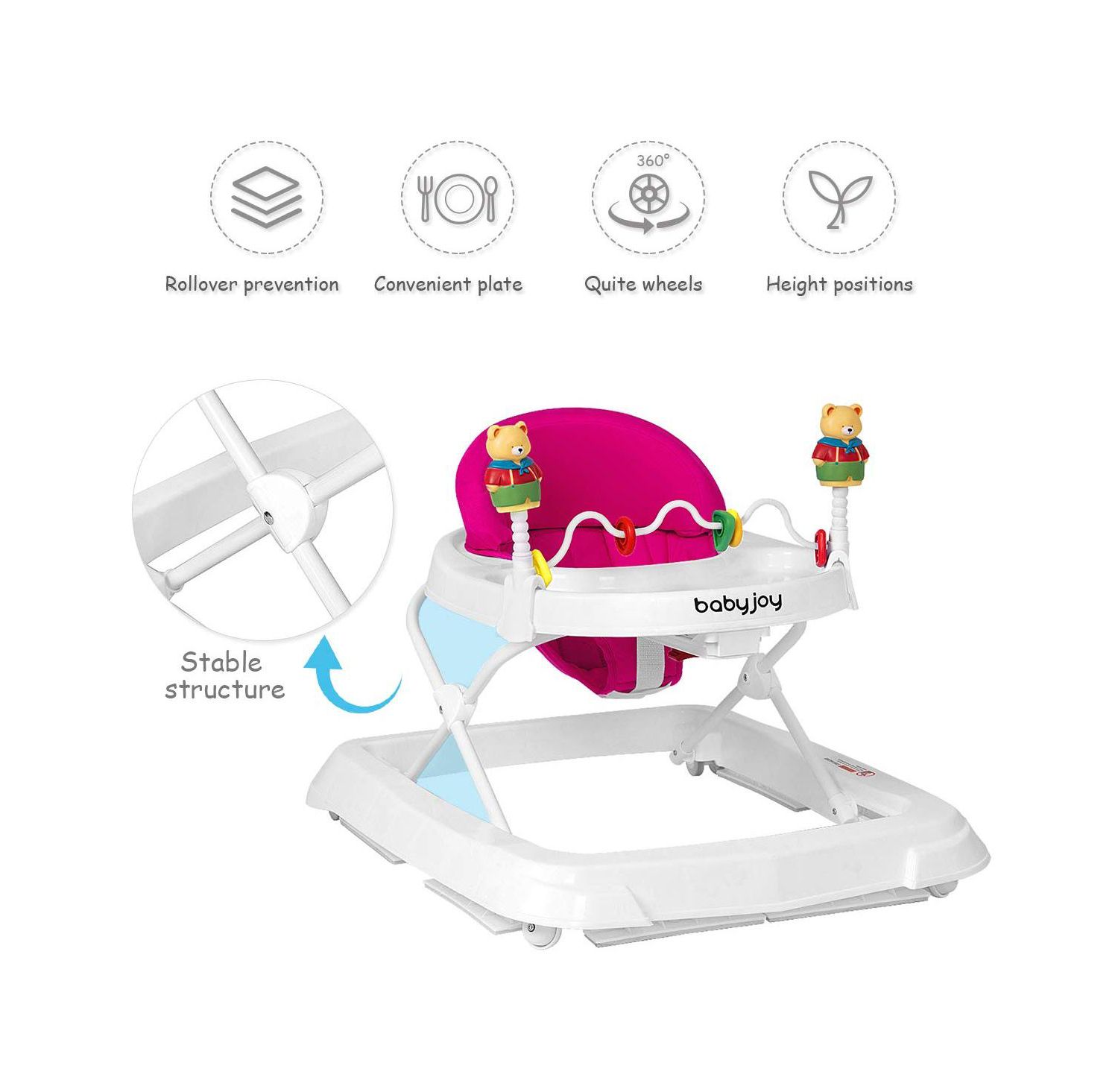 Baby Adjustable-Height Foldable Walker