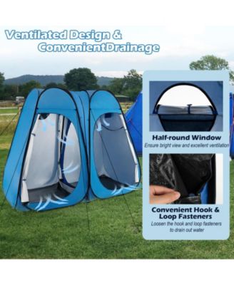 Oversized Pop Up Shower Tent with Window Floor and Storage Pocket