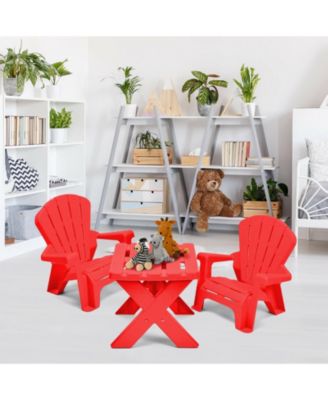 3-Piece Plastic Children Play Table Chair Set