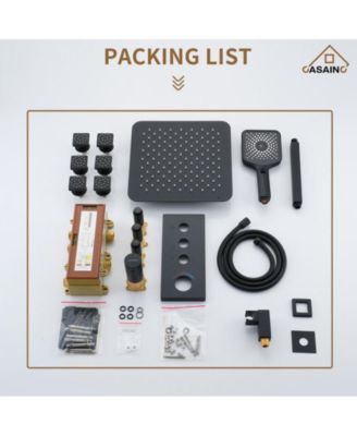 3 Functions 12 Inch Ceiling Mounted Thermostatic Shower System