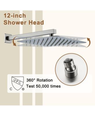Wall Mount Thermostatic Shower System with 3 Functions and Body Jets