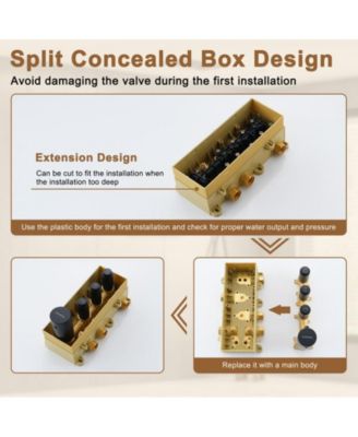 3 Functions 12 Inch Ceiling Mounted Thermostatic Shower System