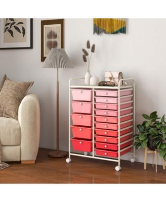 15-Drawer Utility Rolling Organizer Cart Multi-Use Storage