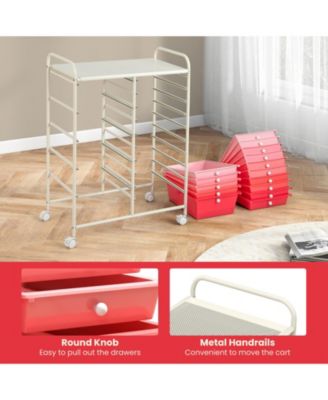 15-Drawer Utility Rolling Organizer Cart Multi-Use Storage