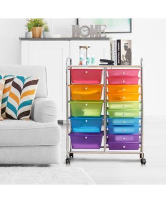 15-Drawer Utility Rolling Organizer Cart Multi-Use Storage
