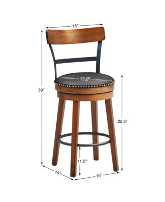 Set of 2 BarStool 25.5'' Swivel Counter Height Dining Chair with Rubber Wood Legs