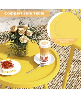 3 Piece Patio Chair Set with PP Seat and Tabletop for Porch