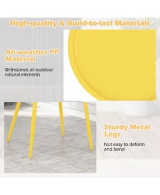 3 Piece Patio Chair Set with PP Seat and Tabletop for Porch