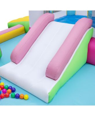 Inflatable Bounce House Bouncy Castle with Slide and Obstacle and Ball Pit without Blower