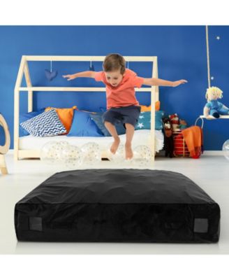 57 x 57 Inch Crash Pad Sensory Mat with Foam Blocks and Washable Velvet Cover