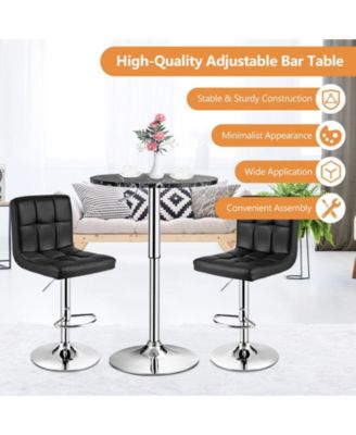 360° Swivel Cocktail Pub Table with Sliver Leg and Base