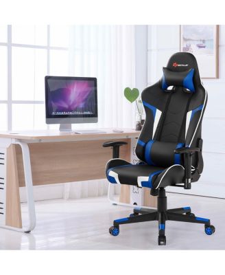 Reclining Swivel Massage Gaming Chair with Lumbar Support