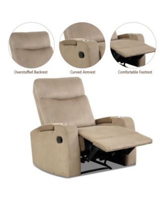 Recliner Chair Single Sofa Lounger with Arm Storage and Cup Holder for Living Room