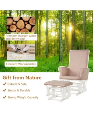 Baby Nursery Relax Rocker Rocking Chair Glider and Ottoman Cushion Set