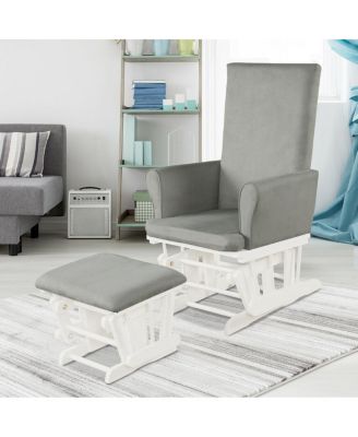 Baby Nursery Relax Rocker Rocking Chair Glider and Ottoman Cushion Set