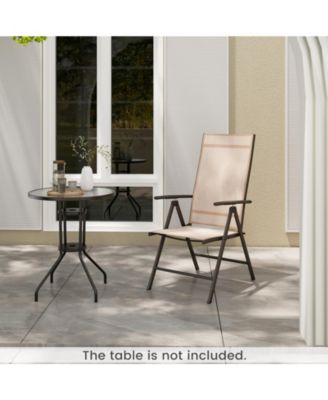 1 Piece Patio Folding Dining Chairs with 7-Level Adjustable High Backrest