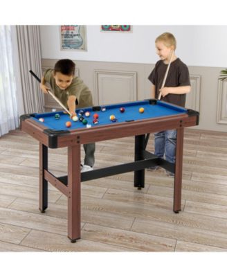 48 Inch Pool Wooden Game Table with Full Set of Ballsfor Kids and Adults