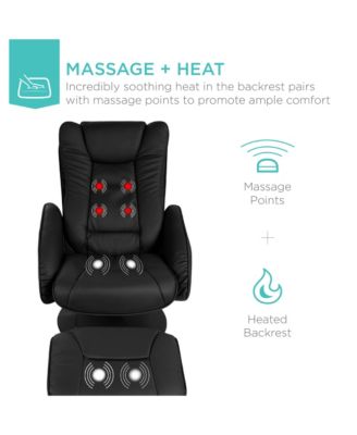 Faux Leather Electric Massage Recliner Chair w/ Stool Ottoman, Remote Control, 5 Modes