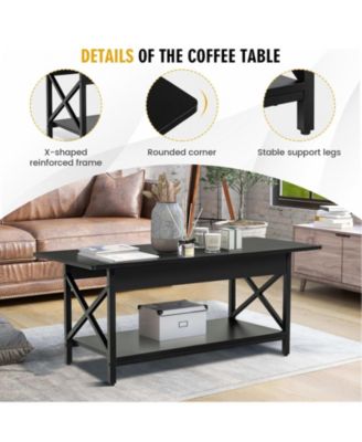 2-Tier Industrial Rectangular Table with Storage Shelf