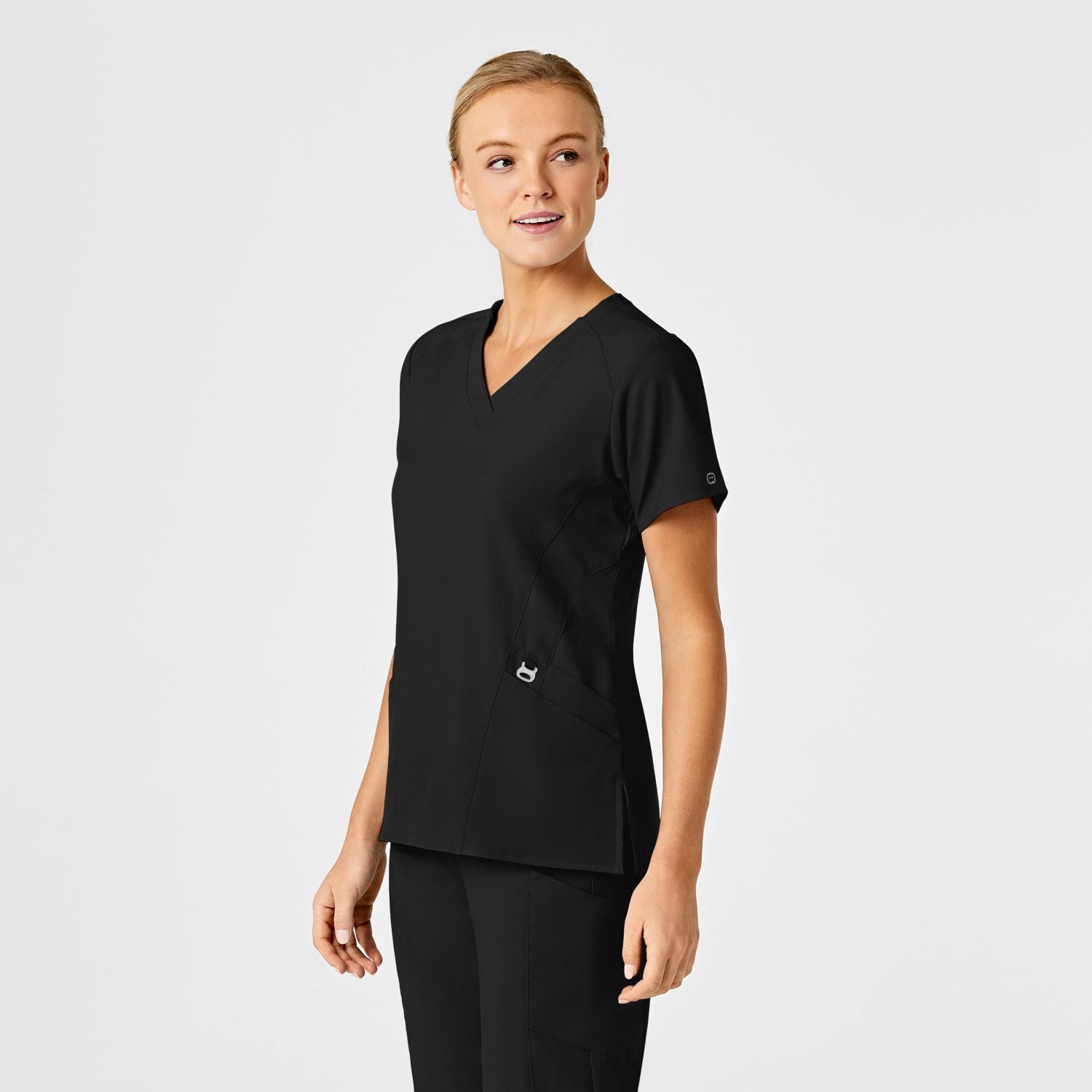 Plus Size W123 Stylized V-Neck Scrub Top