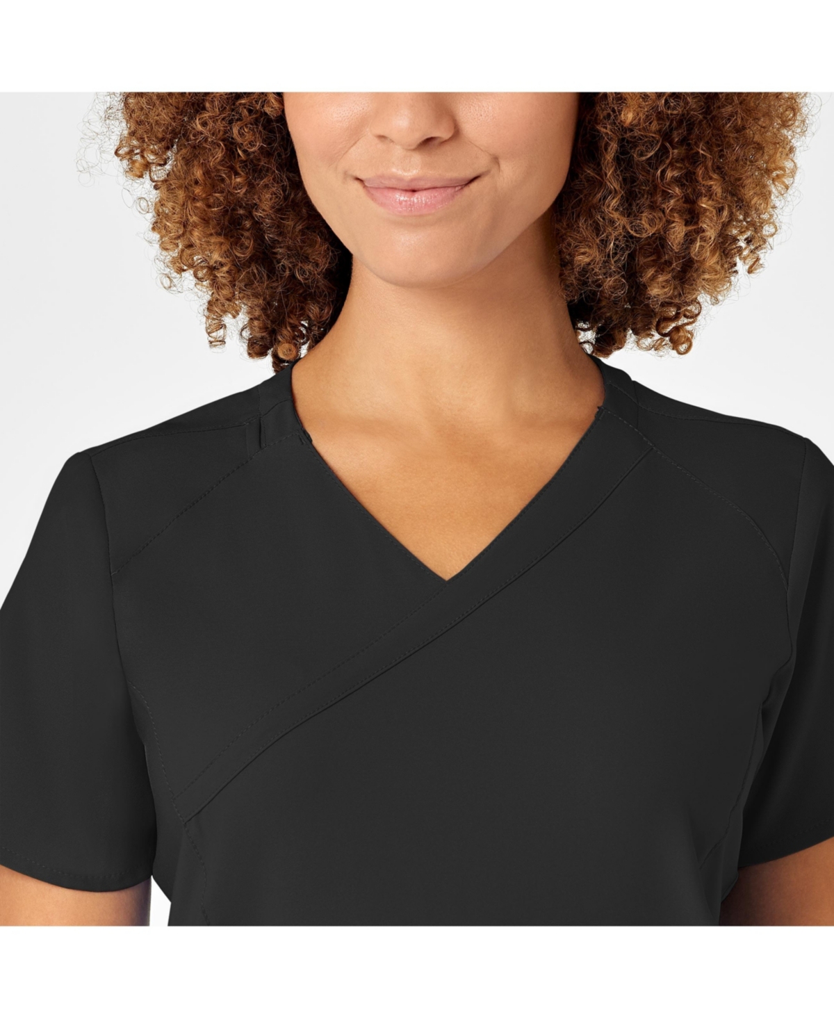 Wink Plus Size W123 Mock Wrap Scrub Top