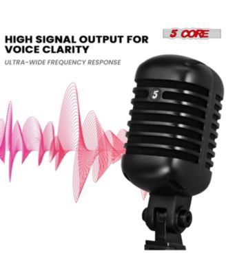 Vintage Microphone Classic Dynamic Professional XLR Studio Retro Style Mic Black