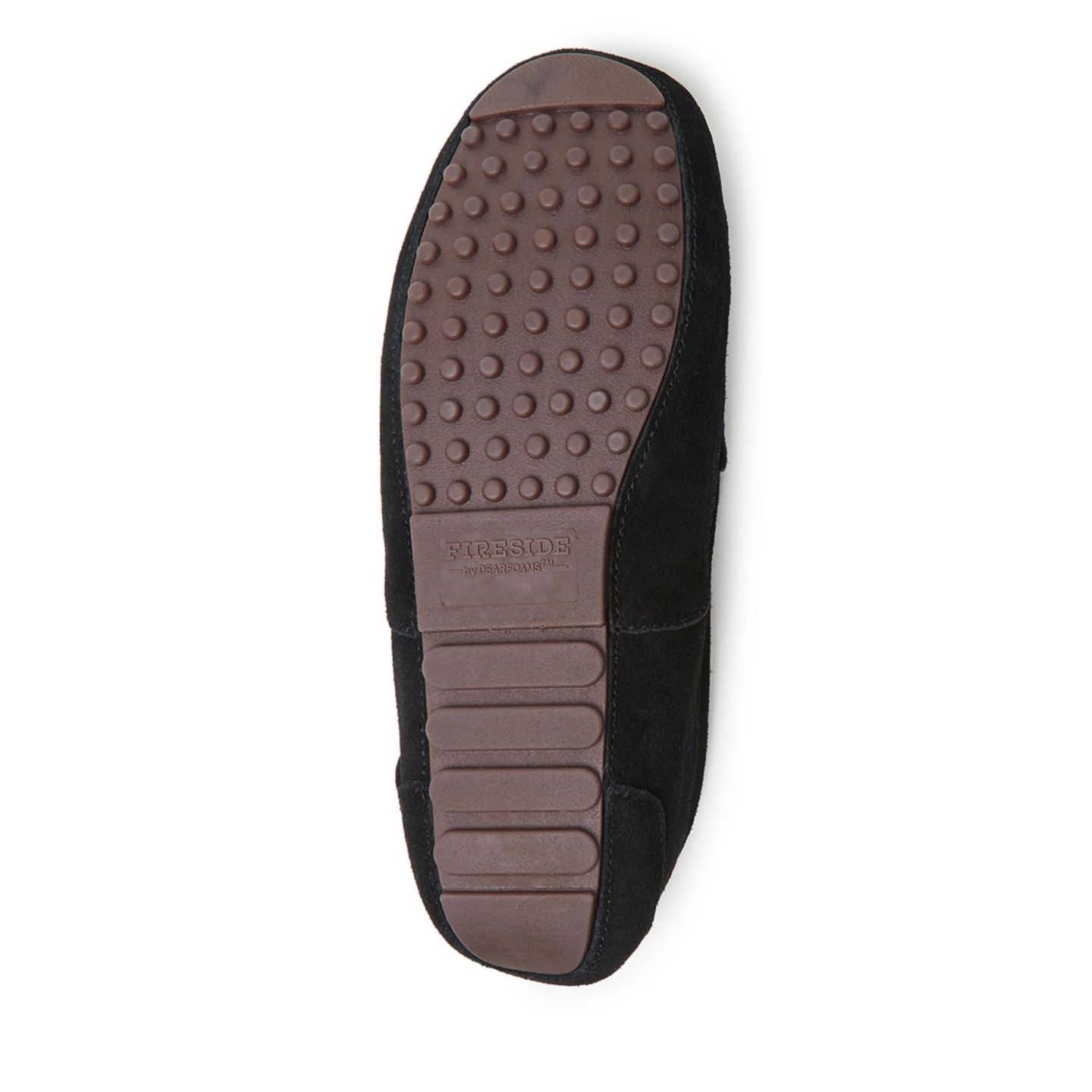 Мужские тапочки Dearfoams Melbourne Genuine Shearling Moccasin Slipper, цвет: Чёрный — фото 6
