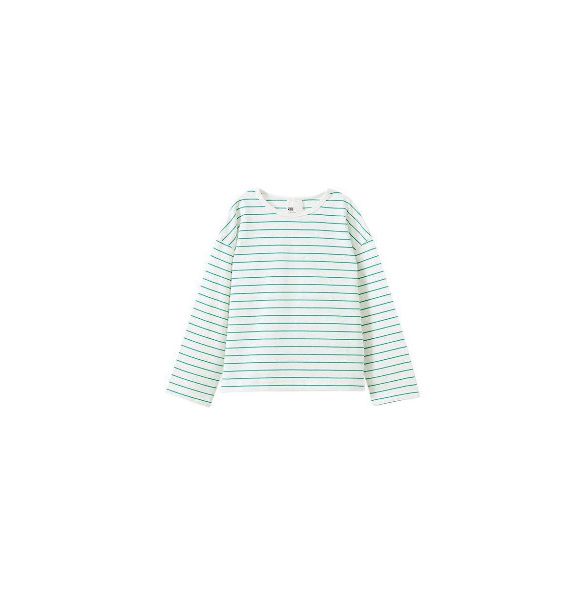 Cotton On Big Girls Little/Big Piper Long Sleeve Tee -island green stripe