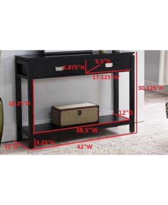 Wood Occasional Entryway Console Sofa Table With Storage Shelf / 2 Drawers