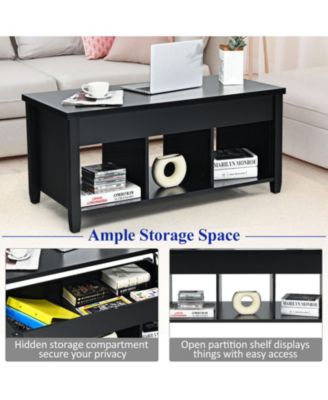 Lift Top Table with Hidden Storage Compartment