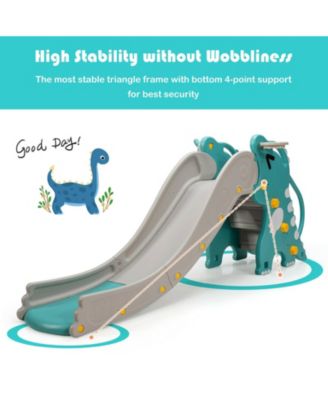 4-in-1 Kids Climber Slide Play Set with Basketball Hoop