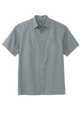 Big & Tall Solid Wrinkle-Resistant Short Sleeve Button Down