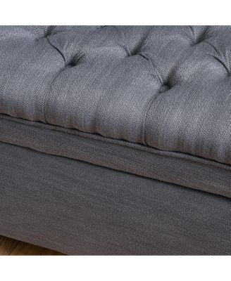 Button-Tufted Storage Ottoman with Soft-Close Lid, Storage for Bedroom, Living Room, Entryway