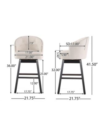 Set of 2 Swivel Bar Stools with Nailhead Trim, 32'' Seat Height for Kitchen Island or Home Bar -The Pop Home