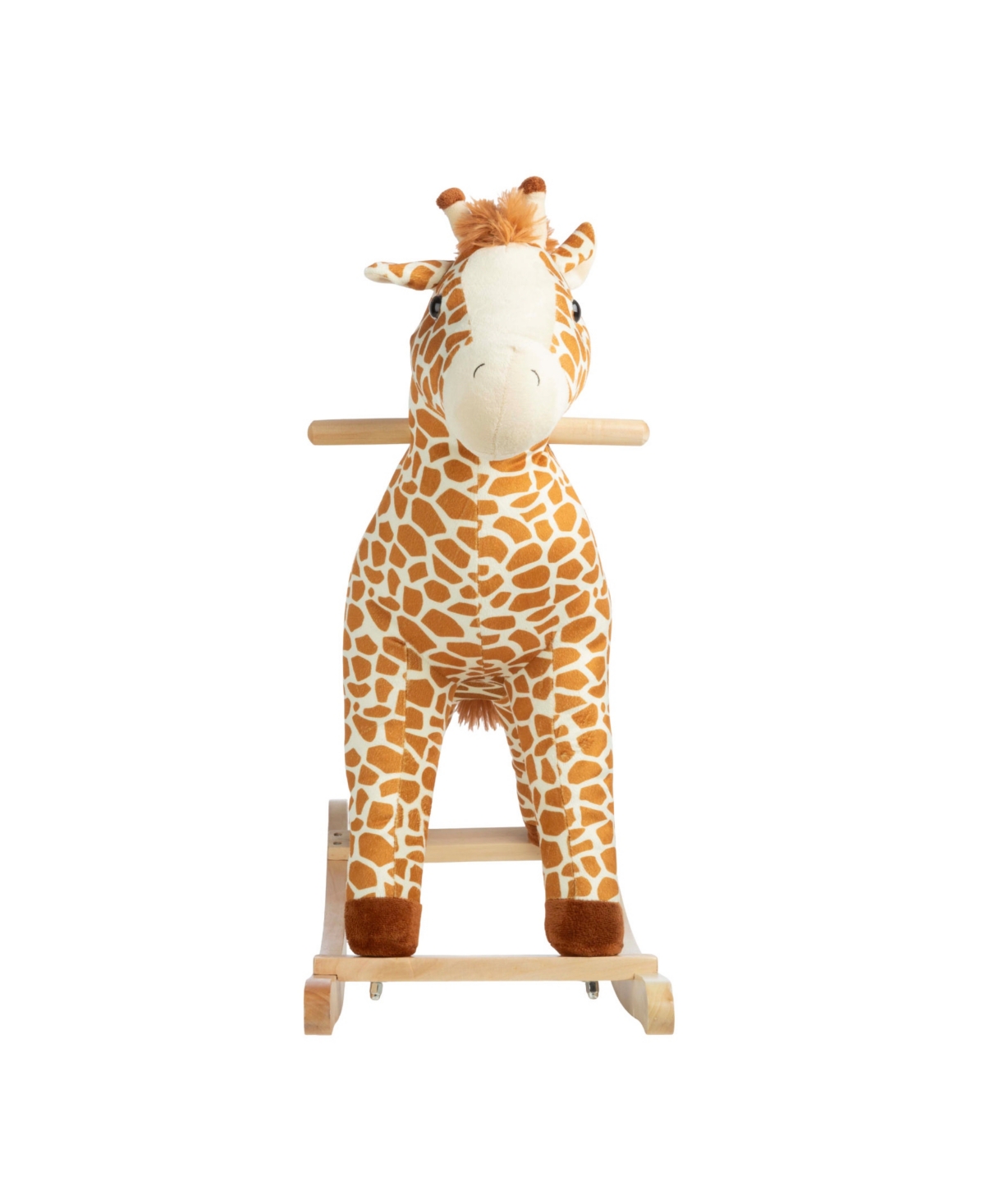 Trademark Global Happy Trails Giraffe Plush Rocking Horse In Brown
