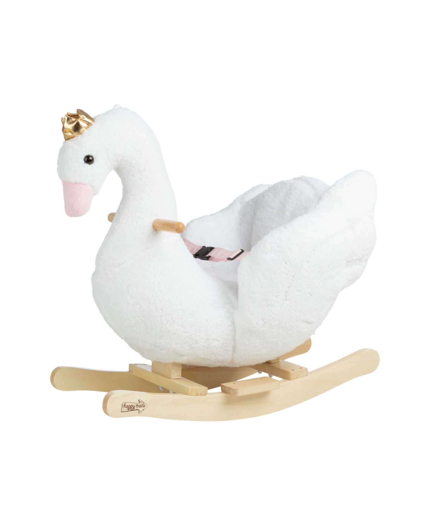 Детская мягкая игрушка Trademark Global Happy Trails Swan Plush Rocking Horse — фото 1