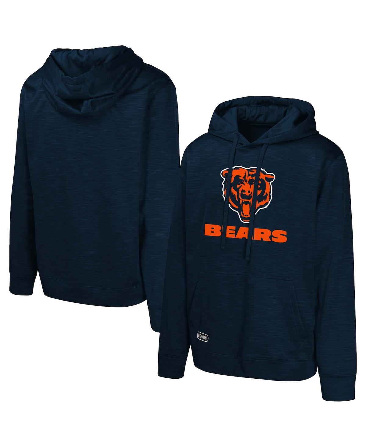 Men's Navy Chicago Bears Streak Fleece Pullover Hoodie - Navy