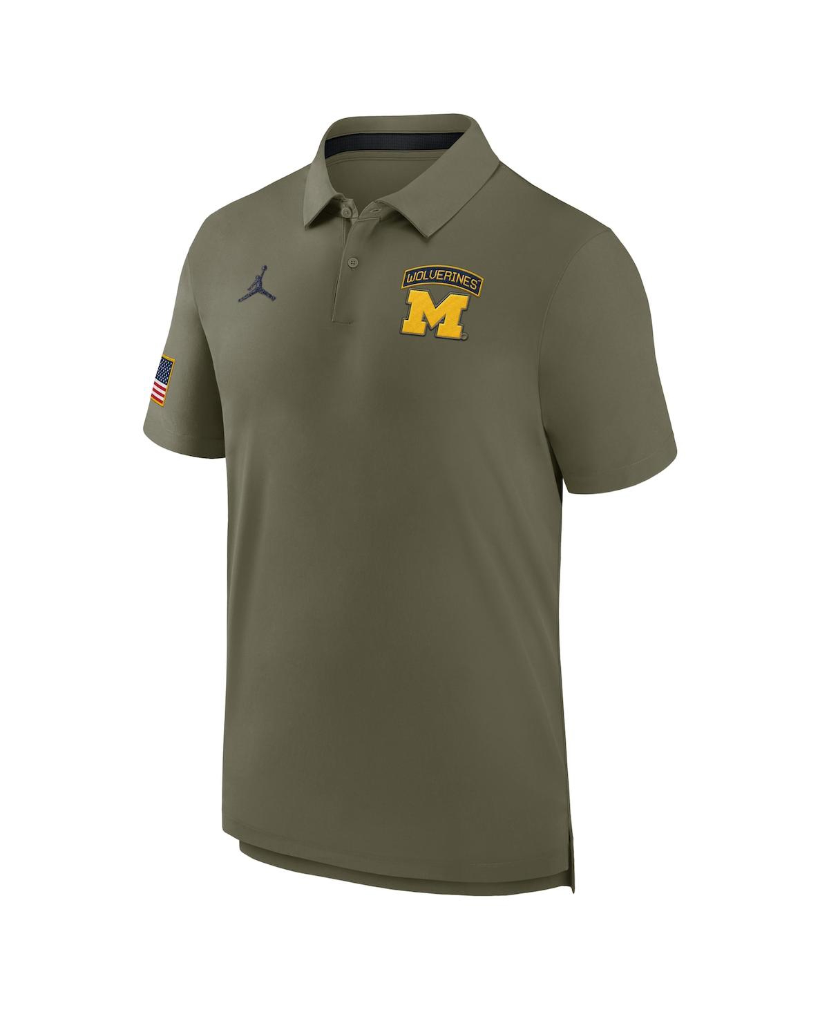 JORDAN MEN'S OLIVE MICHIGAN WOLVERINES 2024 MILITARY APPRECIATION TOUR PERFORMANCE POLO 