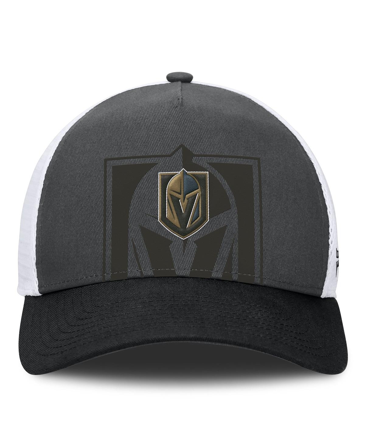Fanatics Men's Gray/black Vegas Golden Knights Authentic Pro A-frame Rink Adjustable Hat In Gray,black