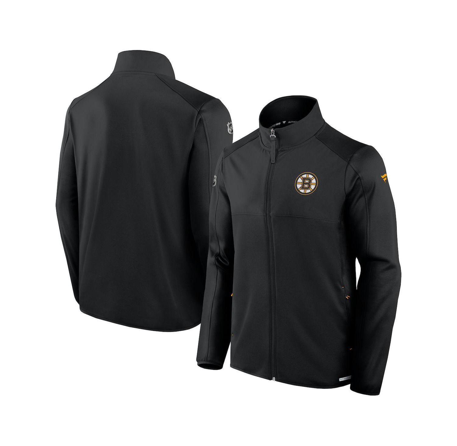 Men's Black Boston Bruins Authentic Pro Rink Full-Zip Jacket