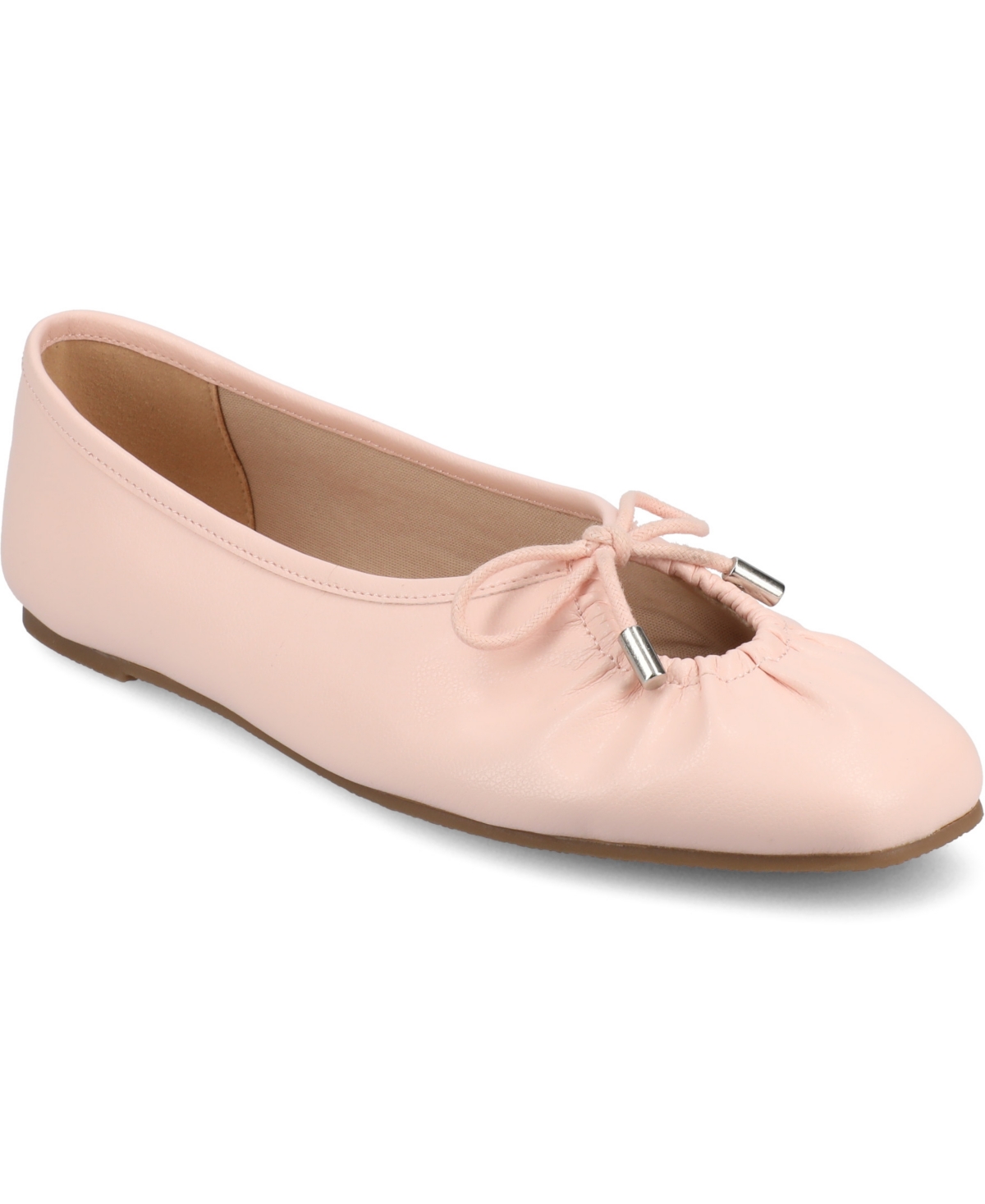 Journee Collection Callee Keyhole Square Toe Flat In Pink