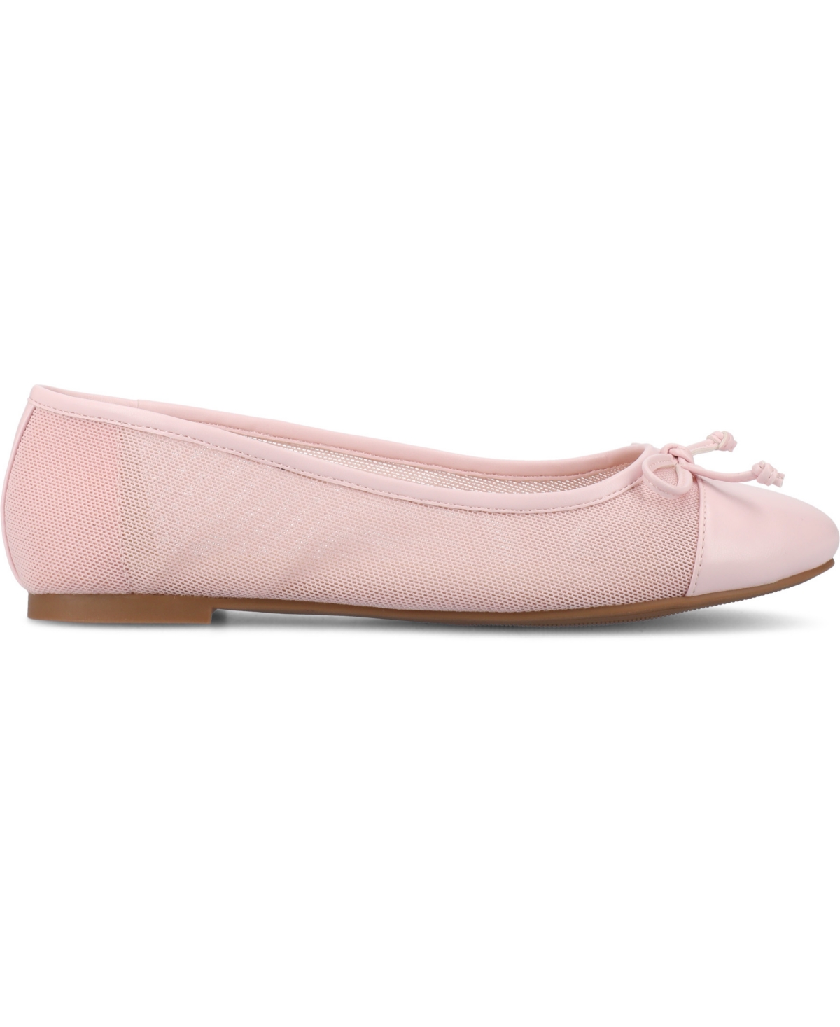 Shop Journee Collection Women's Kaiah Cap Toe Ballet Flats In Pink Mesh