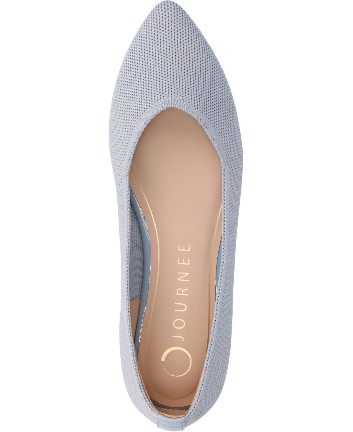Journee Collection Women's Minnah Knit Pointed Toe Dress Flats In Blue