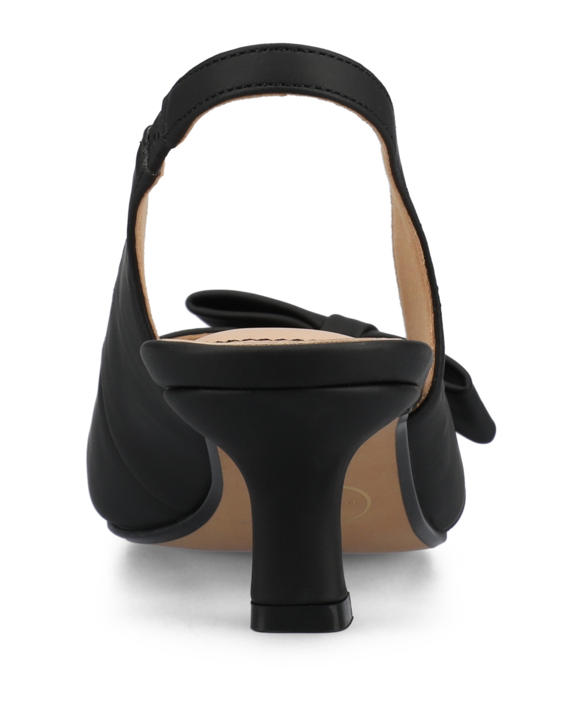 Journee Collection Women's Paloma Bow Kitten Heel Slingback Pumps In Black