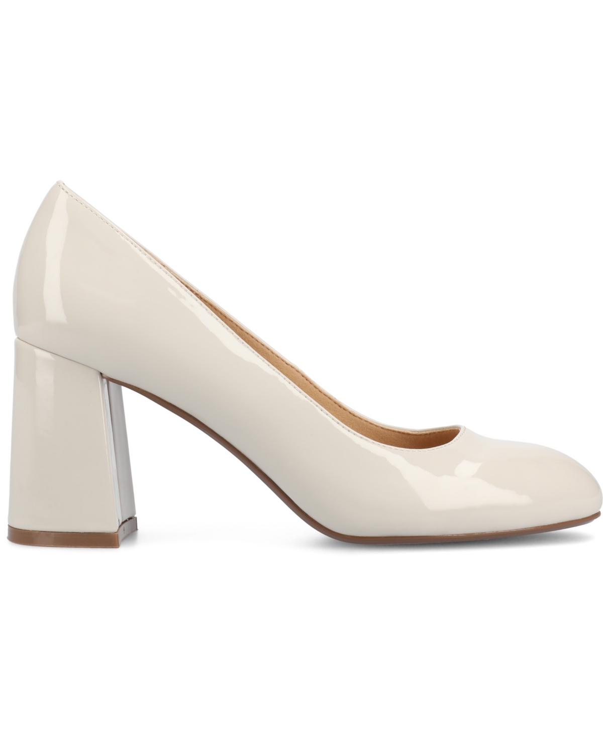 Journee Collection Women's Seraphina Round Toe Pumps In Bone Patent