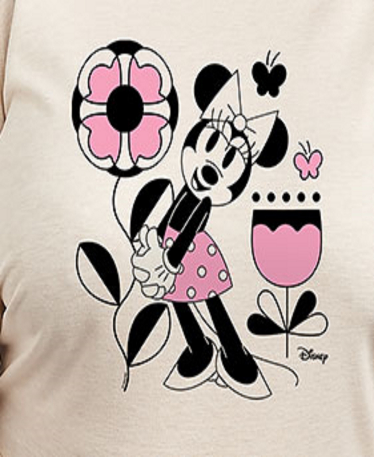 Hybrid Apparel Plus Size Disney Minnie Mouse Graphic Pullover T-shirt In Beige,khaki