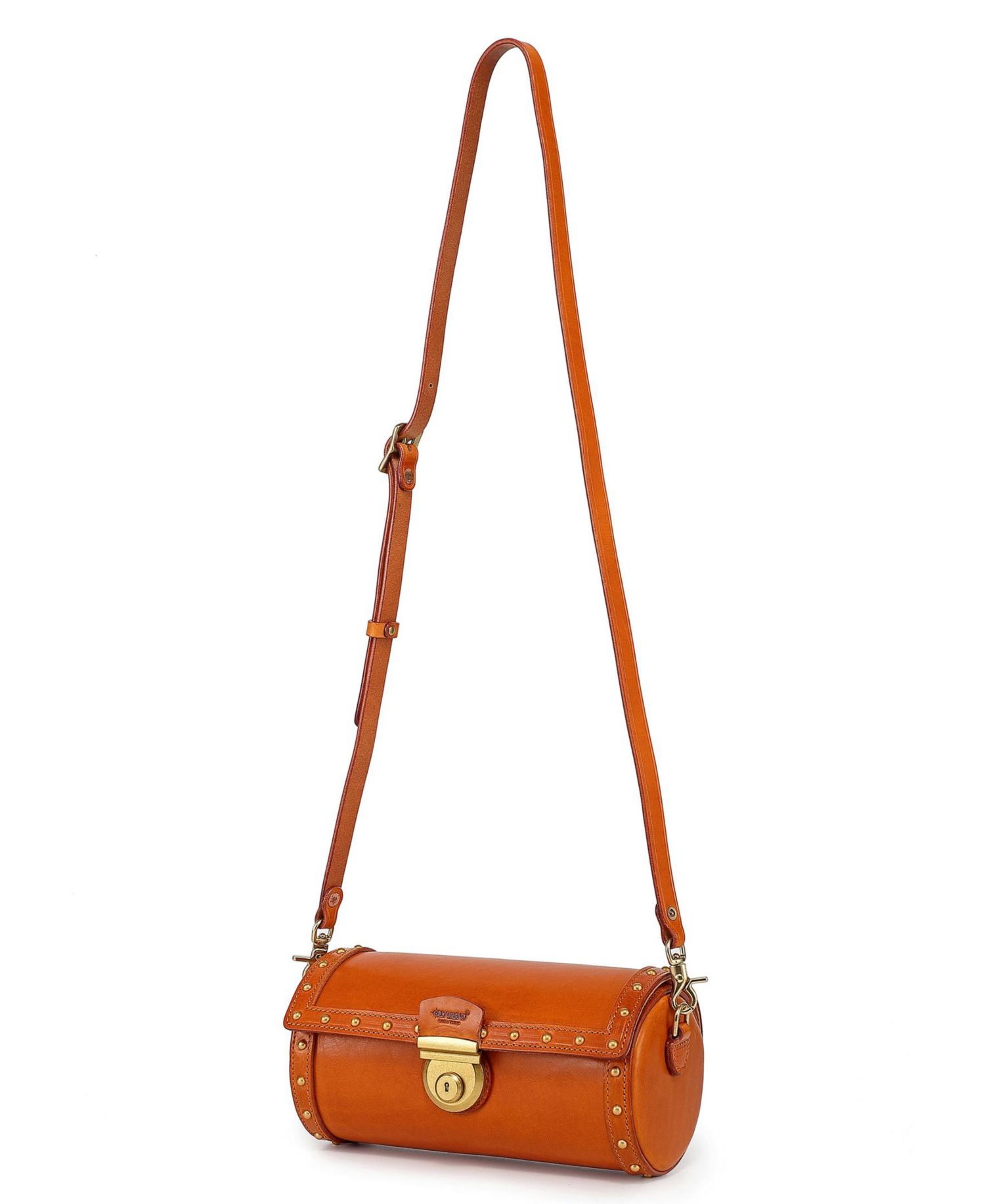 Oranda Small Leather Barrel Crossbody Bag